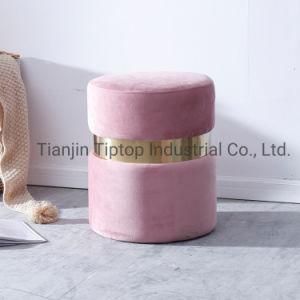 Nordic Luxury Ottoman Living Room Pouffe Best Quality Fabric Stool for Bedroom Velvet Ottoman Puff Pouf