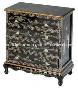 Mother of Pearl Hand Painted Lacquer Home Drawer Cabient