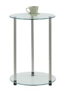 Convenience Concepts Designs2go 2-Tier Round End Table Sofa Table Round