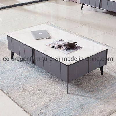 Modern Wooden Marble Top Coffee Table for Living Room Furniture