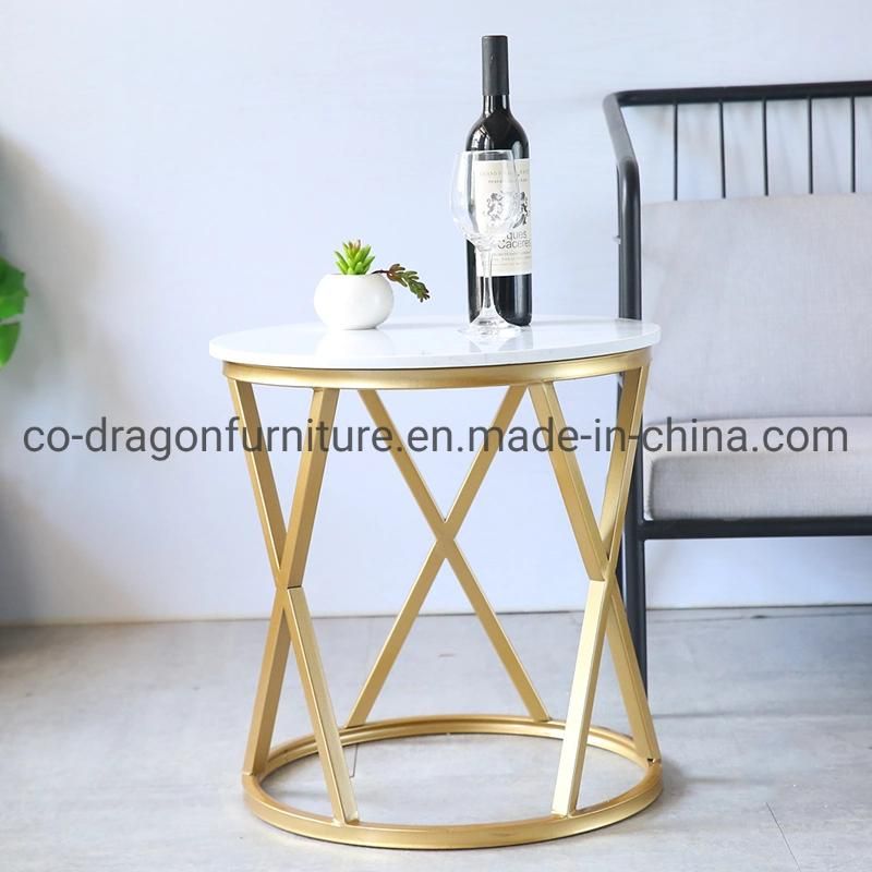 Gold Stainless Steel Side Table with Top for Home Furniture