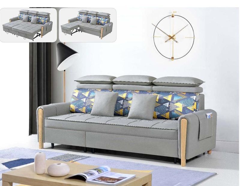 Small Apartment Living Room Multifunctional Simple Modern Bedroom Single Double Foldable Sofa Bed with Storage
