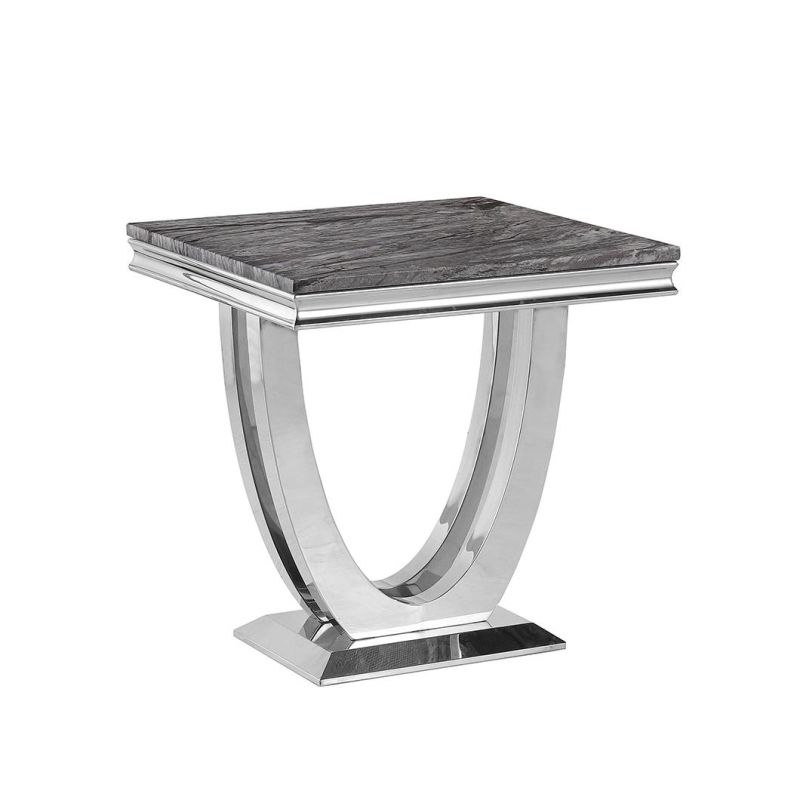 2021the Newcoffee Shop Marble Top Metal Stainless Steel Side End Table