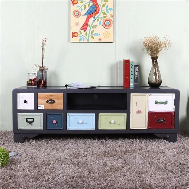 Colorful Living-Room Print Furniture Wooden 5 Drawers Wooden TV Cabinet