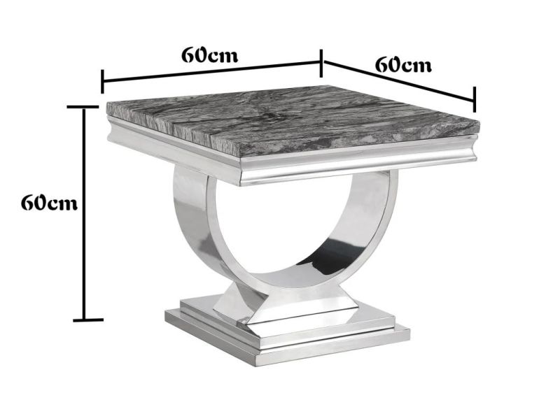 Unique European Style Grey Marble Top Coffee Table Modern Home Living Room Side Table Furniture