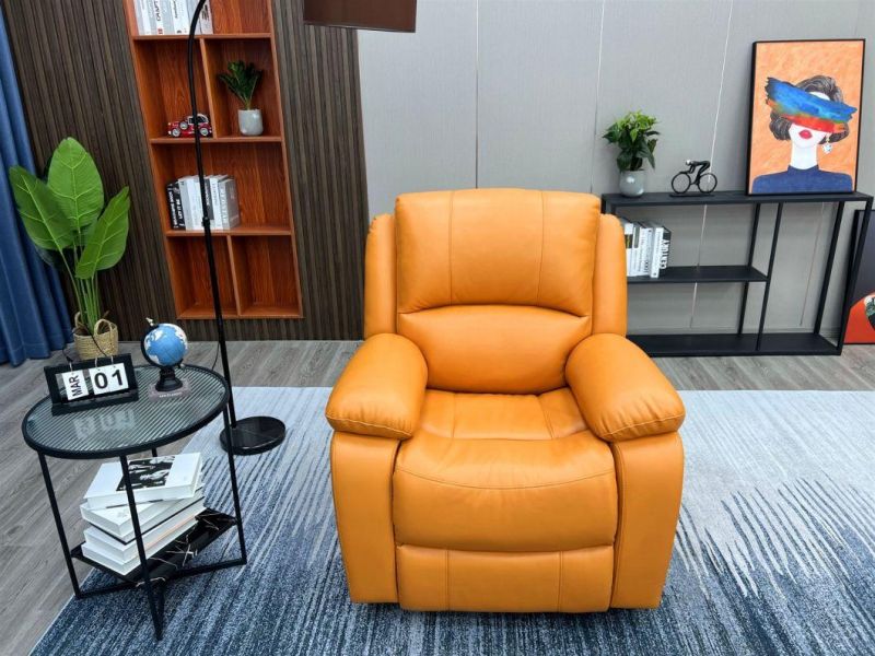 Jky Furniture Single Seat Leisure Synthetic Leather Manual Rocker and Swivel Recliner Chair for Living Room