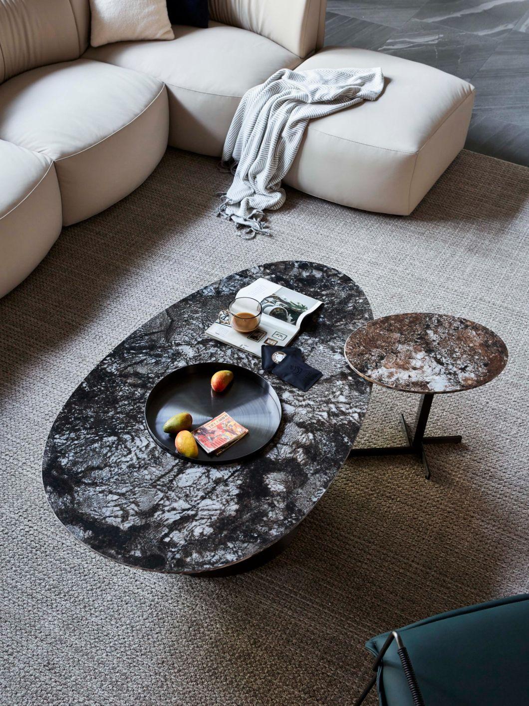 CT002 Side Table Ceramic Top, Modern Design Coffee Table Porcelain Slab Side Table Top