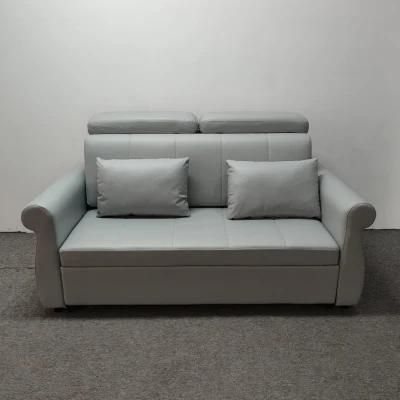 Adjust Headrest Light Gray Three State Change Living Room Sofa Bed