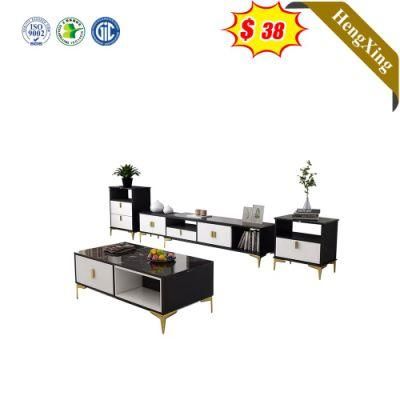 Modern Design Black Mixed White Color Living Room Furniture Factory Wholesale Storage Drawers TV Stand