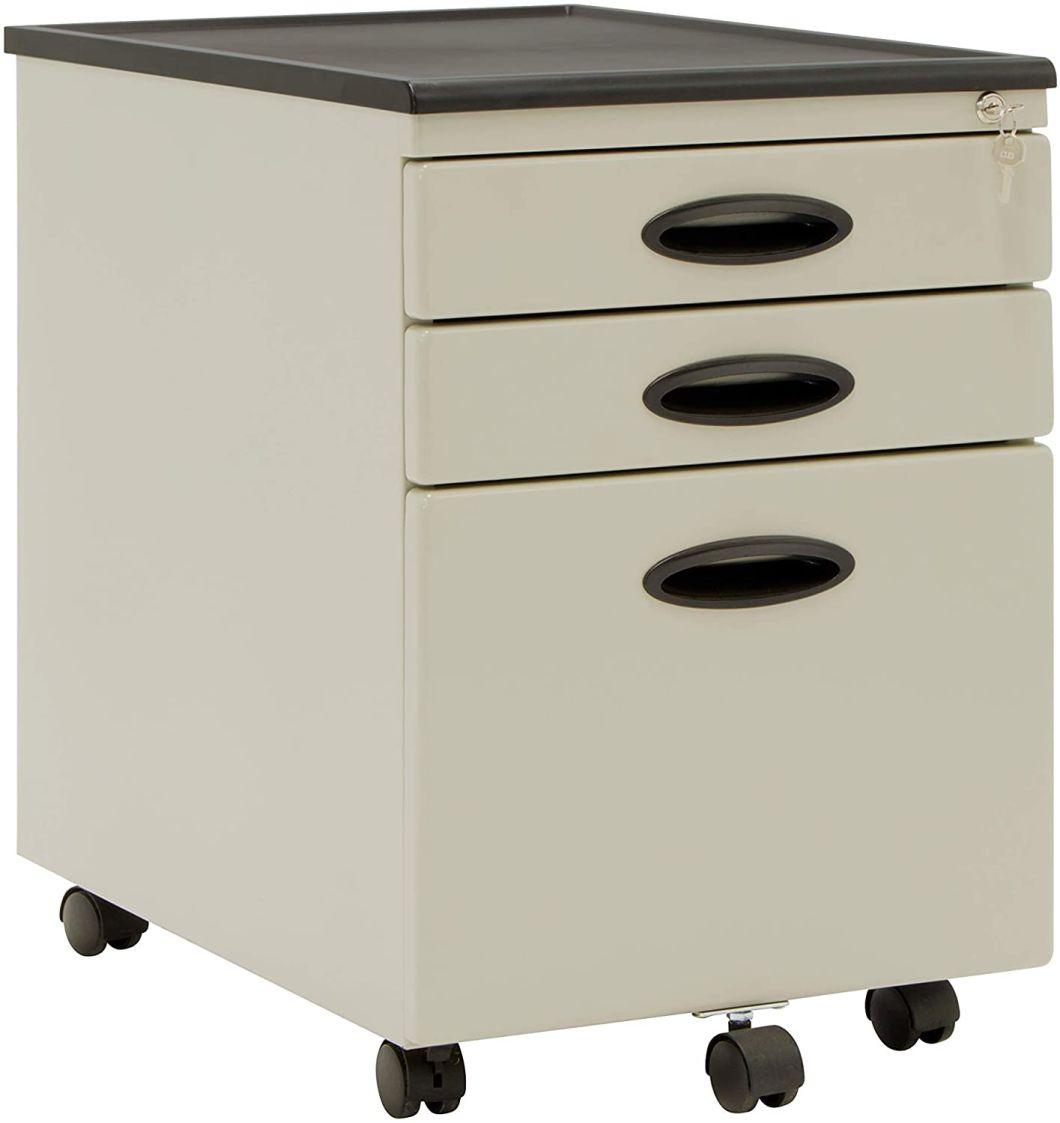 Mobile Filing Cabinet Metal File Storage Cabinet with Wheels, 3 Drawers, Customized Color