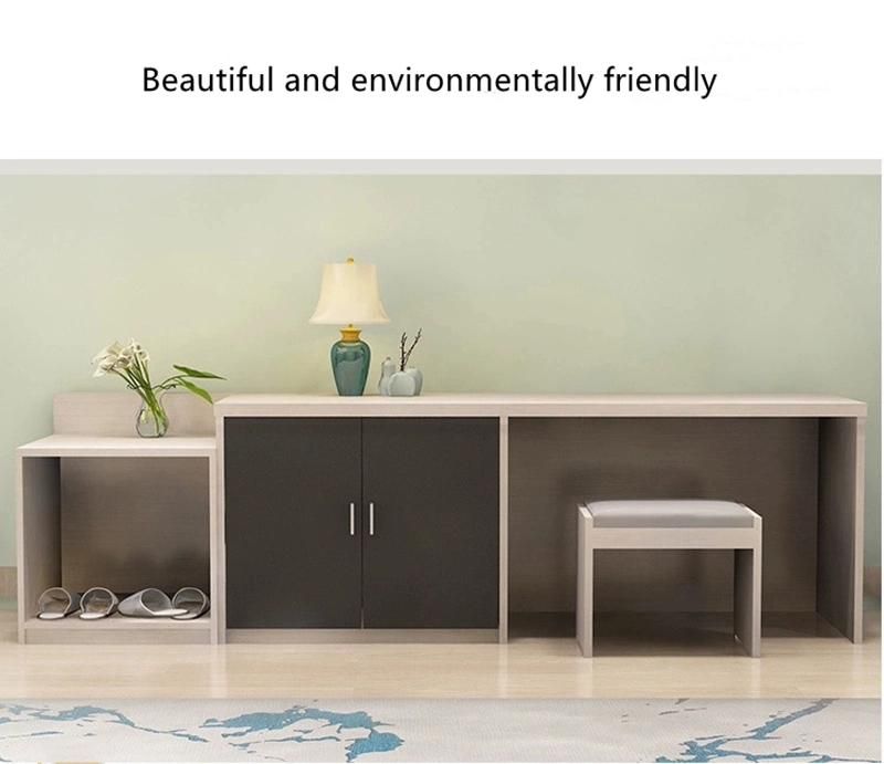 Durable Wooden Bedroom Furniture Bookcase Decoration Office Storage Drawer Dressing Table with Chair