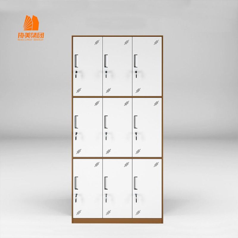 Factory Direct Sale, Knock-Down Construction, School or Public Lockers, Steel 9 Dower Storage Cabinet, Metal Wardrobe.