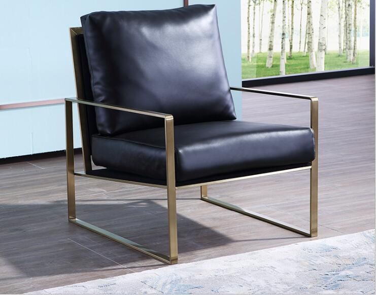 Allan Copley Designs Christopher Lounge Chair with Staniless Steel and PU