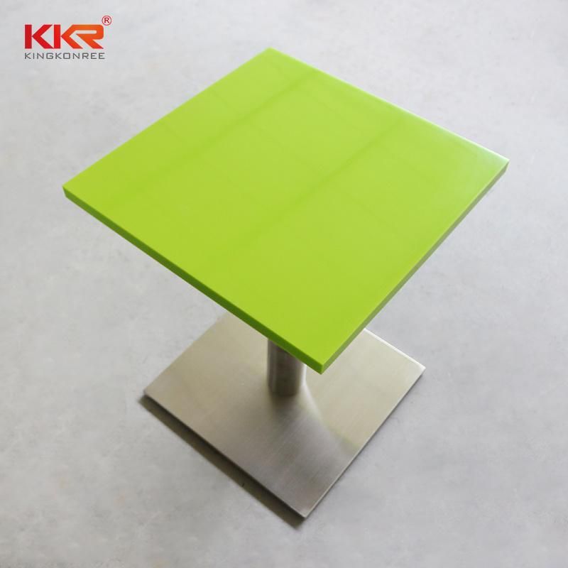 Factory Luxury Square Green Artificial Stone Restaurant Table