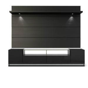 2019 Latest Design Blue Light LED TV Wall Cabinet TV Floating Wall Mountable Unit Wooden UV High Gloss Wall Hanging TV Stand