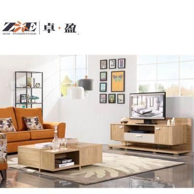 China Furniture Supplier Living Room Furniture LED Light Walnut Color TV Cabinet