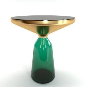 Replica Designer Furniture Transparent Glass Base Brass Bell Table by Sebastian Herkner