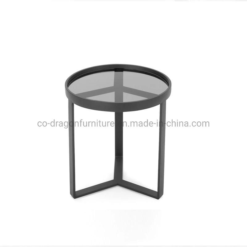 Modern Round Tempered Glass Coffee Table for Living Room