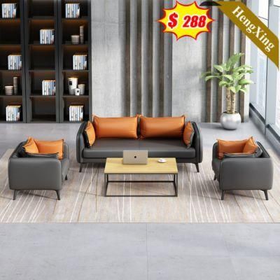 Classic Home Living Room Furniture 1+1+3 Seat Sofas Set Gray Color PU Leather Fabric Sofa