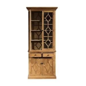 Solid Wood Showcase/Bookcase with Glass Door