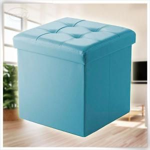 Faux Leather Folding Storage Ottoman Foot Stool Foldable Storage Box