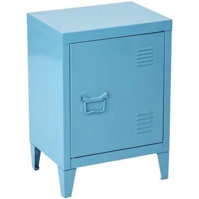 Living Room Fashion Design Blue Metal Steel Nightstand Storage Cabinet Supplier