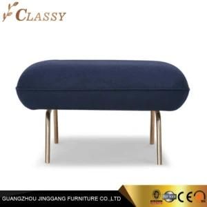 Modern Fabric Velvet Ottoman Bench with Metal Stainless Steel Legs