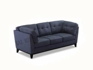 Three Seater Modern Black Fabric Sofa