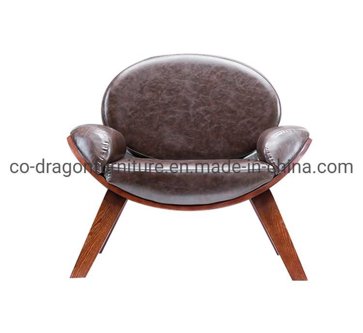 Lounge Living Room Furniture Bent Wood Leather Leisure Sofa Chair