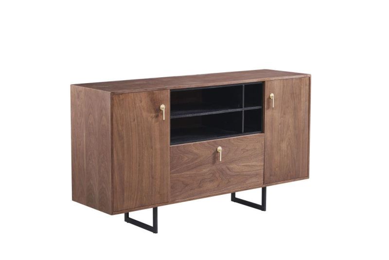 Dg-903 Wooden TV Stand/MDF /Burned Oak Veneer/ Metal Coating Base