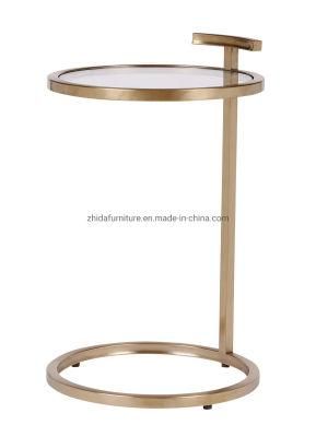 Home Furniture Luxury Metal Glass Top Coffee Table Side Table