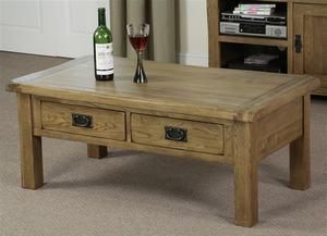 Solid Wood 4 Drawers Coffee Table (HSRU-0019)