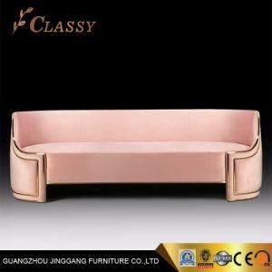 Home Furniture Fabric Sofa Bed in Golden Stainless Steel Legs