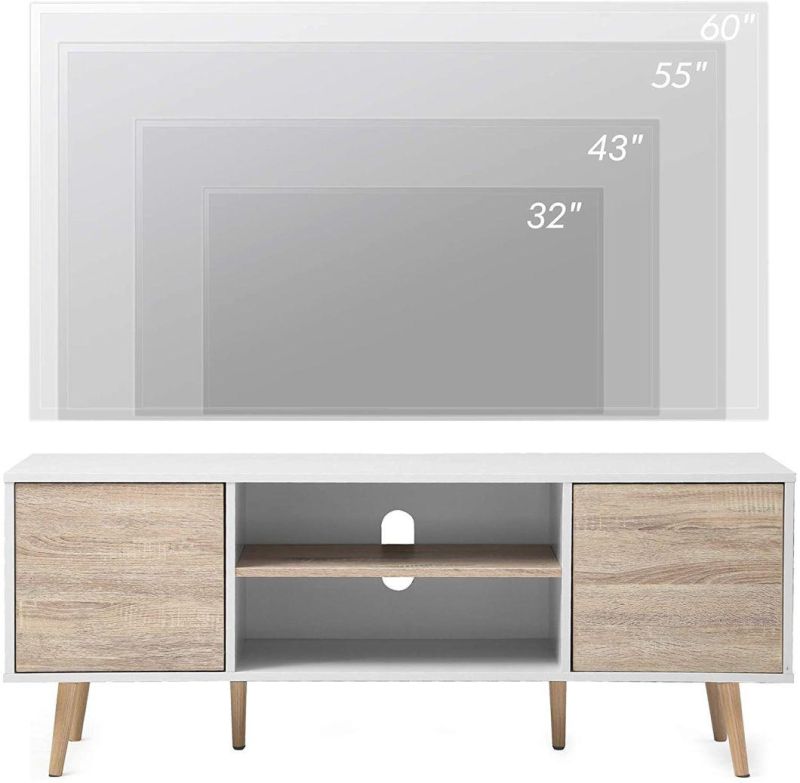 Combination of Modern Minimalist TV Cabinet with MDF Solid Wood Legs