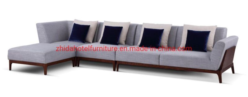 Apartment Bedroom Furniture Living Room Furniture Factory Walnut Fabric Sofa