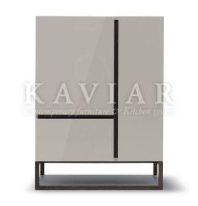 Kaviar Modern MDF Lacquer Finishing with Solid Oak Legs Storage Cabinet (SU102/SU103)