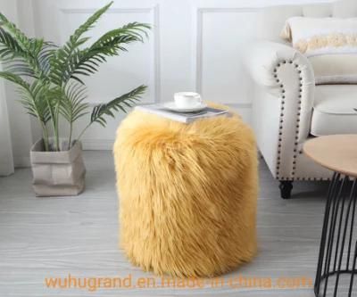 Fashion Style Solid Color Faux Fur Home Beanbag Pouf