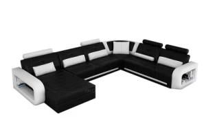 Leather Sectional Designs Modern U Shape Sofa White Fabric Sofa