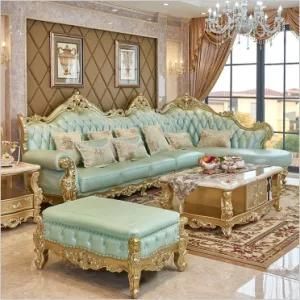 European Classical L Shape Leather Sofa for Living Room Furniture E117