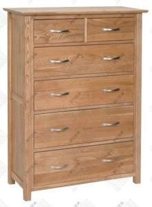 Solid Oak Wooden 4 + 2 Drawer Chest, Wood Chest