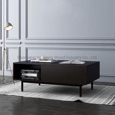 Hot Sale Modern Solid Wood Veneer Coffee Table Side Table Living Room Furniture