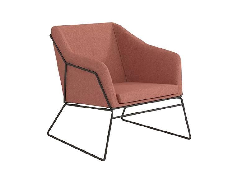 Metal Structure Armchair Lounge Chairs Reception Waiting Room Elegant Leisure Sofa Chair for Office Public Area