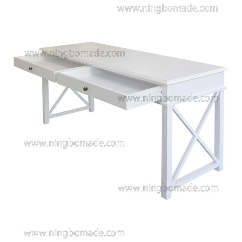 American Style Antique Concise Furniture Villa White/Black/Natural/Brown Two Drawers Console Table