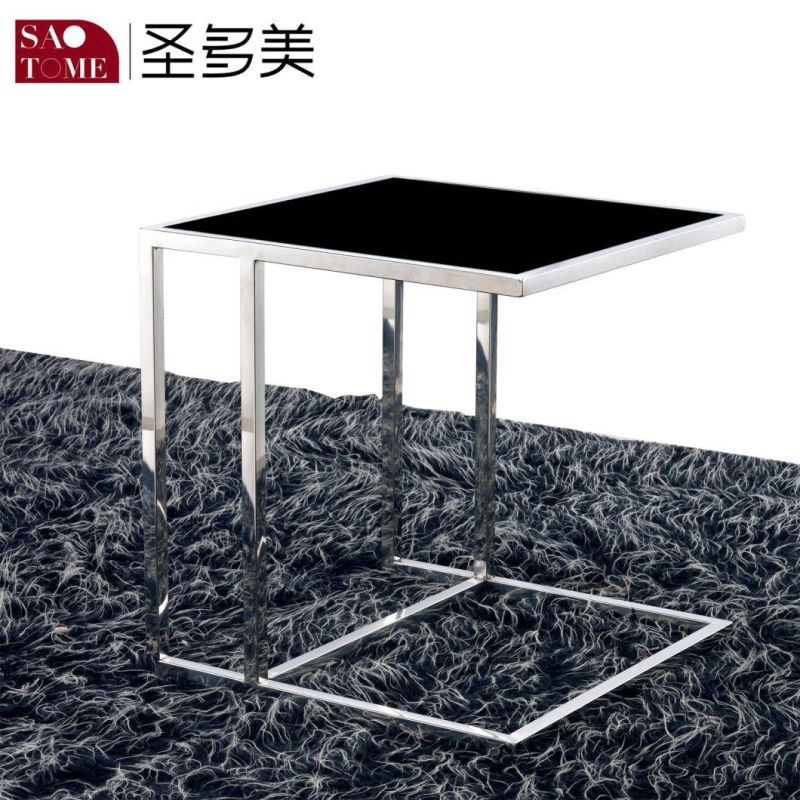 Modern Simple Living Room Furniture White or Black Glass Square End Table