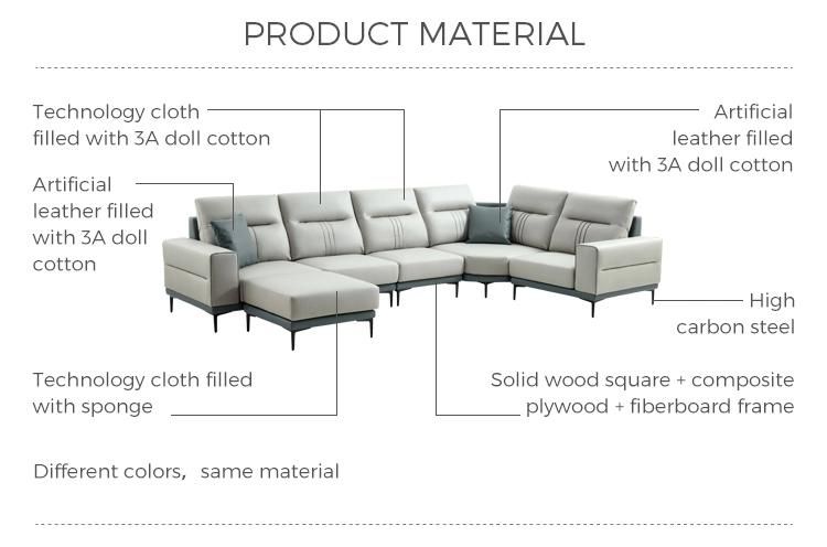 China Non Inflatable Furniture Living Room Modern Design Genuine Leather Sofa Tbs061