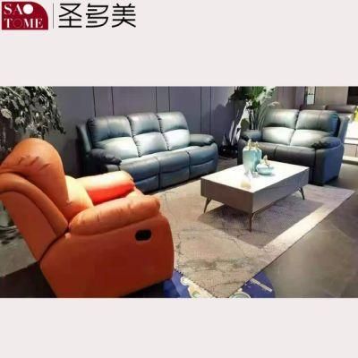 Modern Comfortable Double Armrest Single Seat Leather Retractable Functional Sofa