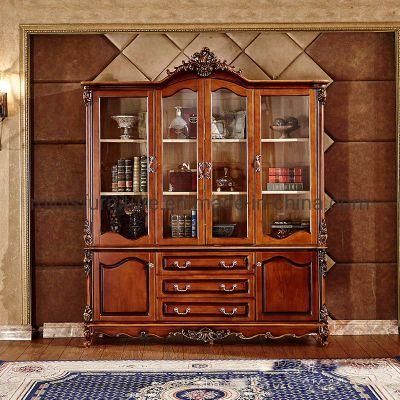 (MN-CCB801) Living Room Side Showcase Wood Glass Wine Cabinet