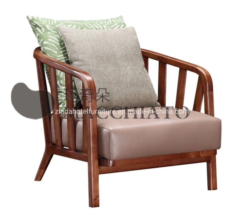Walnut Wooden Frame Modorn Hotel Bedroom Living Room Chair