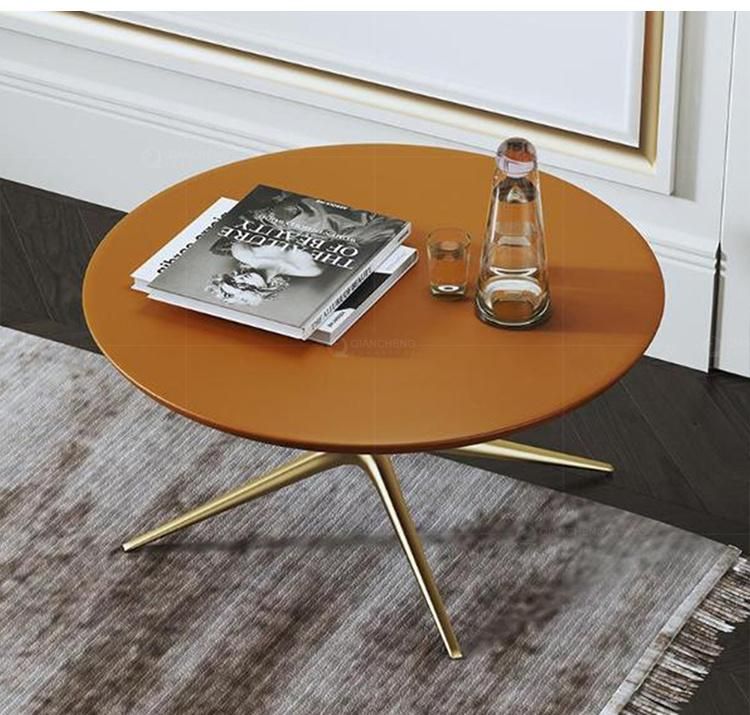 Modern Orange Table Top Living Room Furniture Bed Sidetable