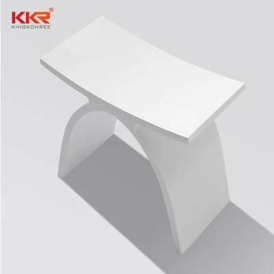 High End Simple Designstandfree Matte White Finish Solid Surface Shower Bathroom Stool